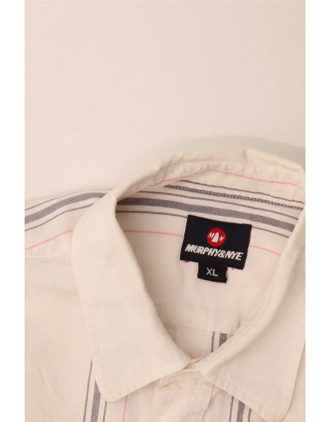 Murphy & Nye Camisa de manga corta para hombre XL Blanco Rayas