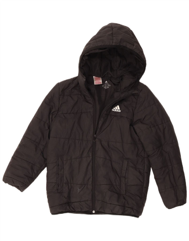 Adidas Chaqueta acolchada con capucha para niño 11-12 años Negro Poliéster