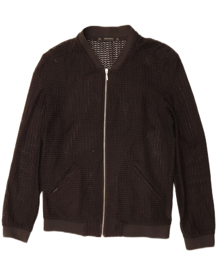 Zara - Chaqueta bomber transparente para mujer, talla 40, talla mediana, color negro