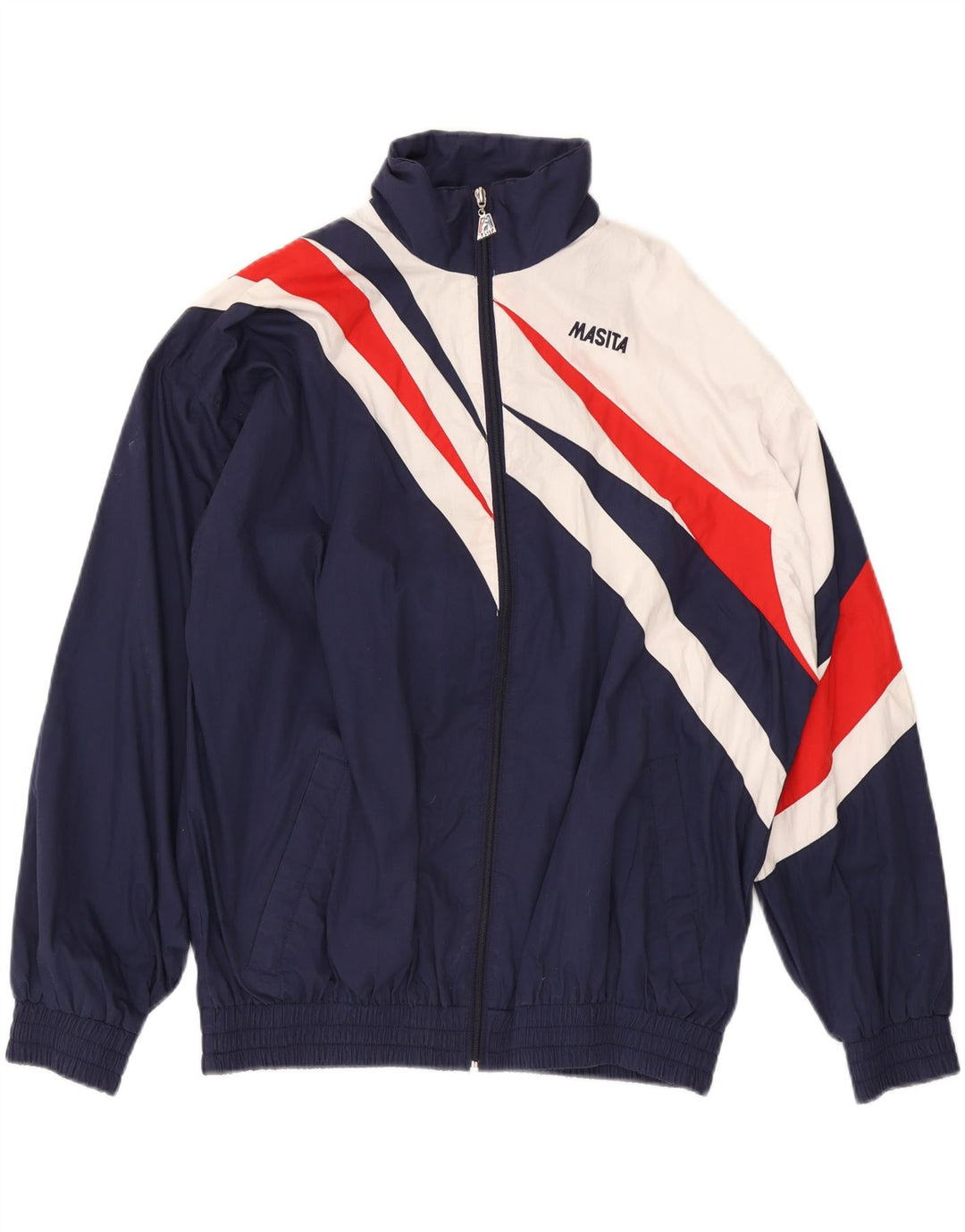 MASITA Chaqueta de chándal para hombre XL Azul marino Colorblock Poliéster