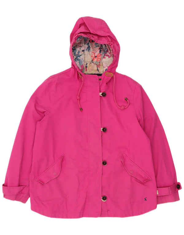 JOULES Chaqueta impermeable con capucha para mujer UK 40 XL Algodón rosa