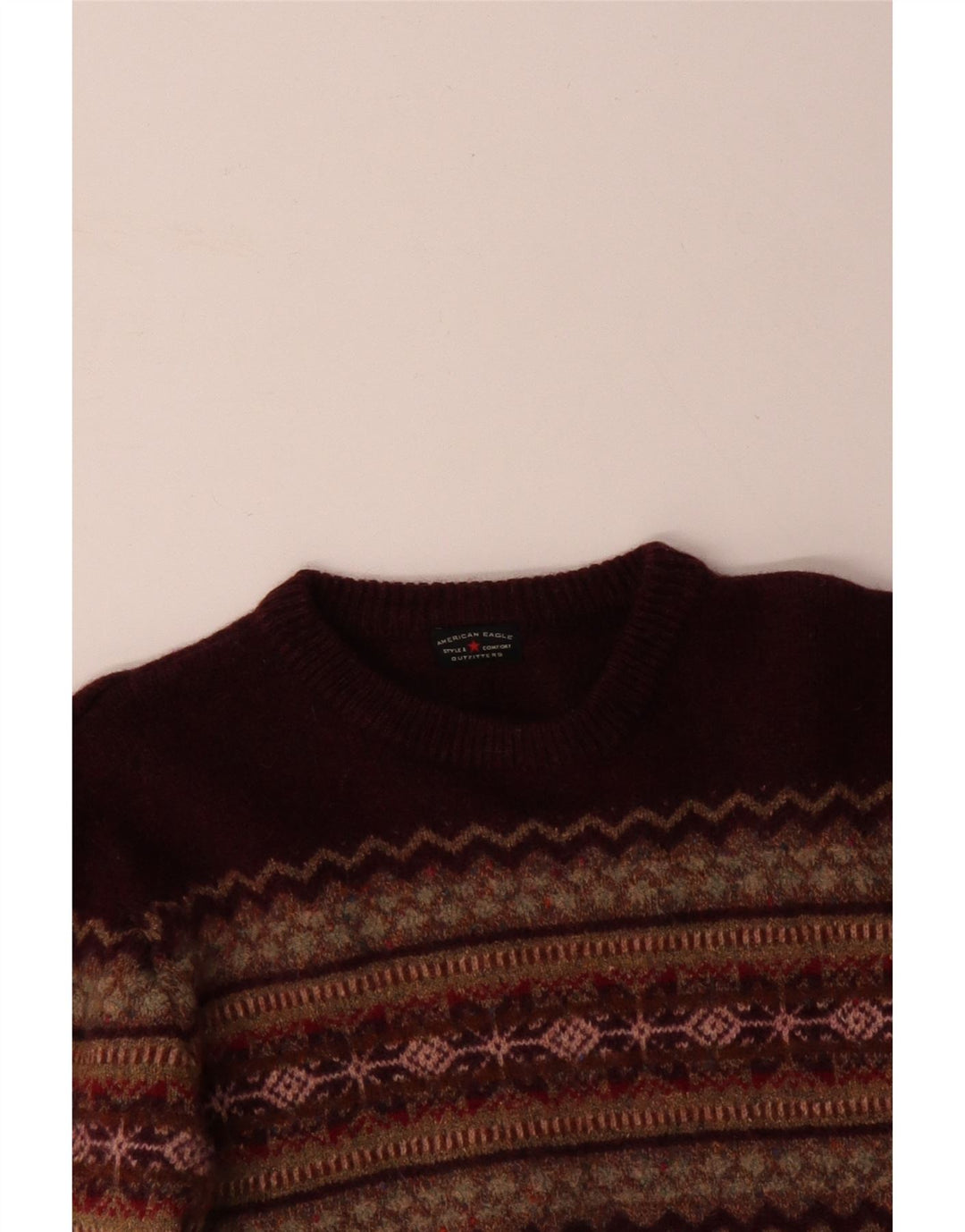 AMERICAN EAGLE Suéter tipo jersey con cuello redondo para mujer UK 40 Granate mediano