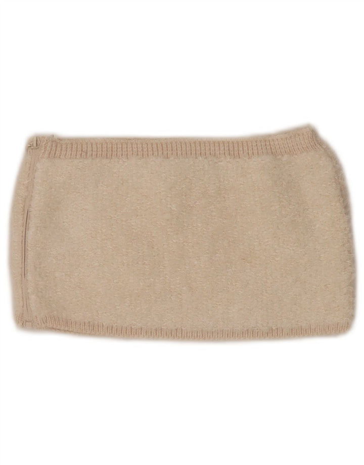 Zara Mujer Crop Top De Punto Reino Unido 8 Pequeño Acrílico Beige