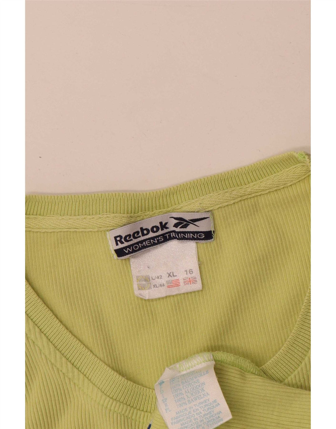 Reebok Mujer Chaleco Top UK 16 Grande Verde Algodón