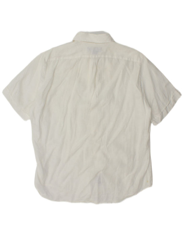 Marlboro Classics Camisa Manga Corta Hombre Lino Blanco Grande