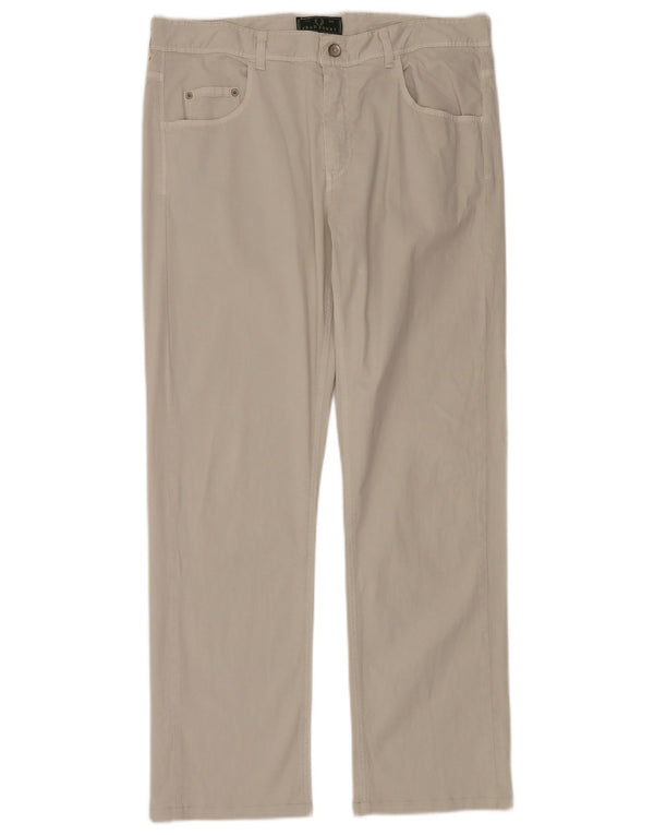 Fred Perry Pantalones Casuales Rectos para Hombre IT 52 XL W34 L30 Algodón Gris