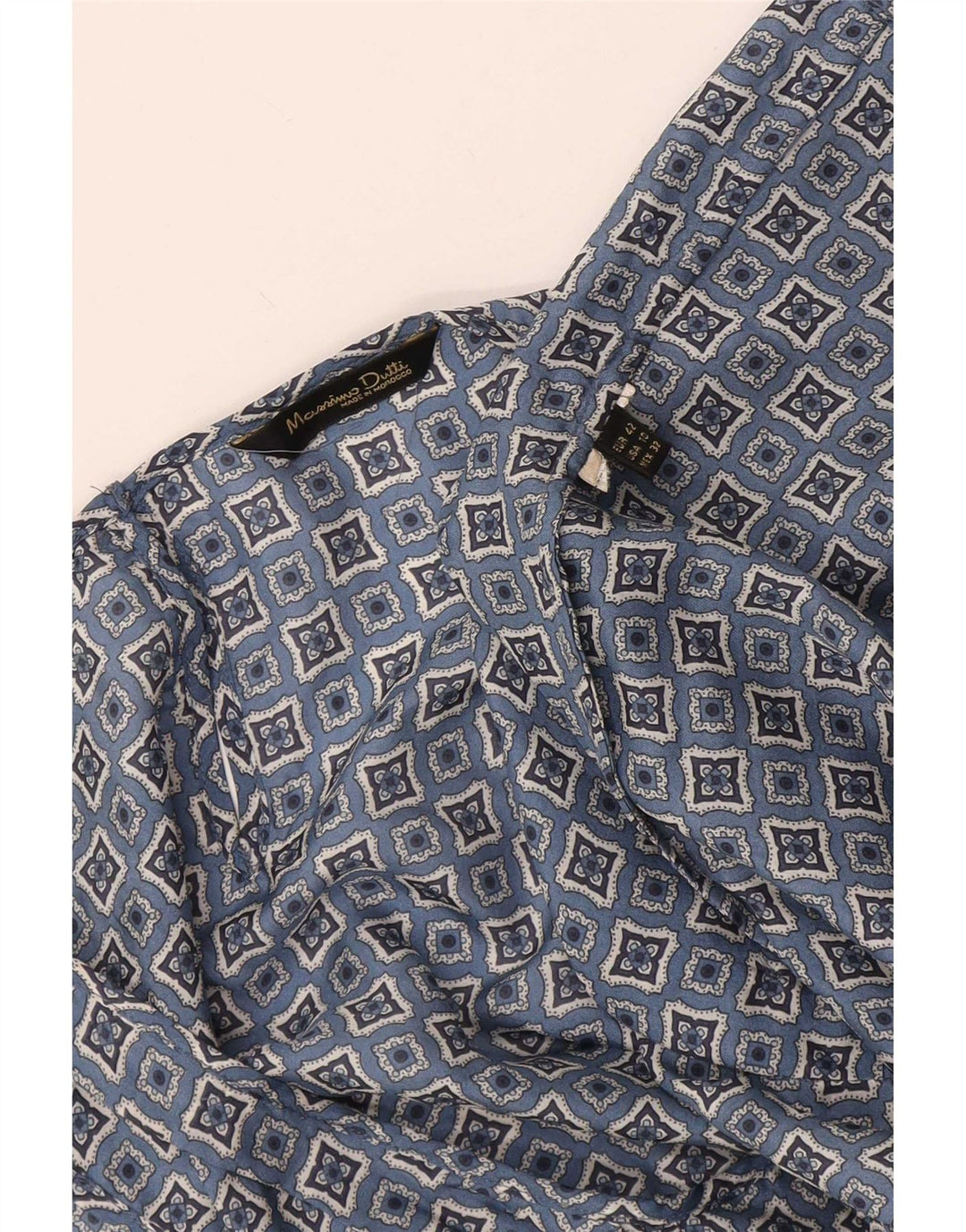 Massimo Dutti Blusa Sin Mangas Mujer Top EU 42 Large Azul Geométrico