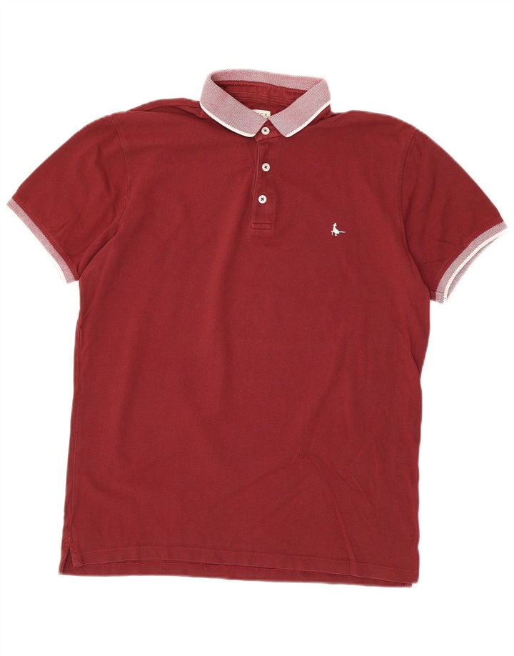 JACK WILLS Polo de rugby para hombre, color burdeos mediano