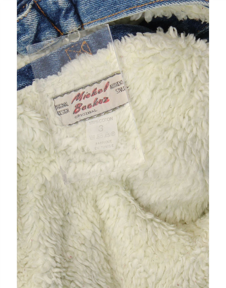 Michel Bachoz Chaqueta vaquera Sherpa para hombre UK 40 Grande Algodón azul