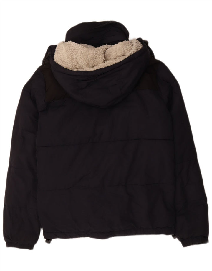 Superdry Chaqueta acolchada con capucha para hombre UK 36 Small Poliéster azul marino
