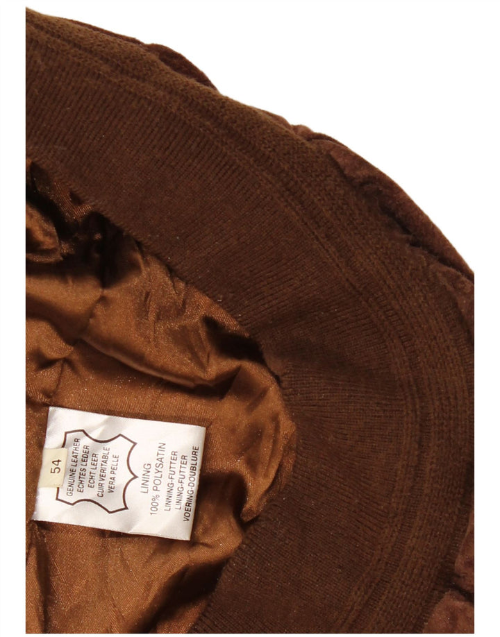 Vintage hombres bombardero ante chaqueta EU 54 2XL cuero marrón