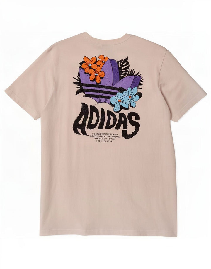 Adidas - Camiseta gráfica para hombre, talla mediana, algodón blanco