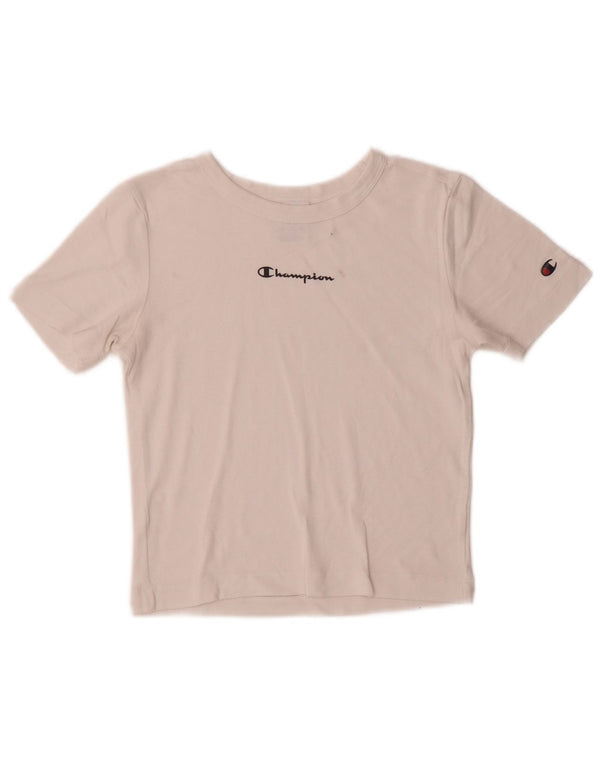 Champion Camiseta Corta Gráfica para Mujer Top UK 10 Small White