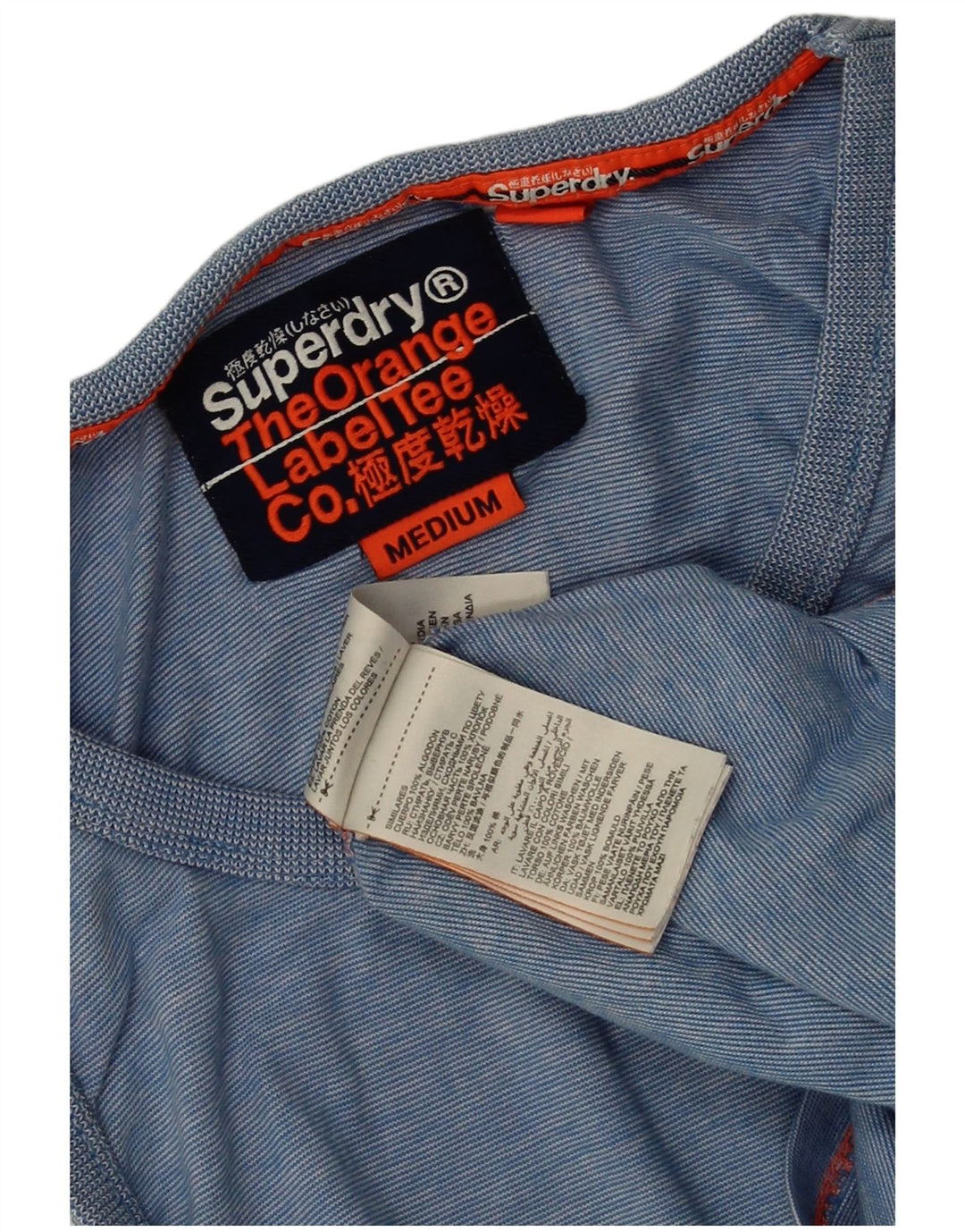SUPERDRY Hombre Camiseta sin mangas de algodón a rayas azul medio