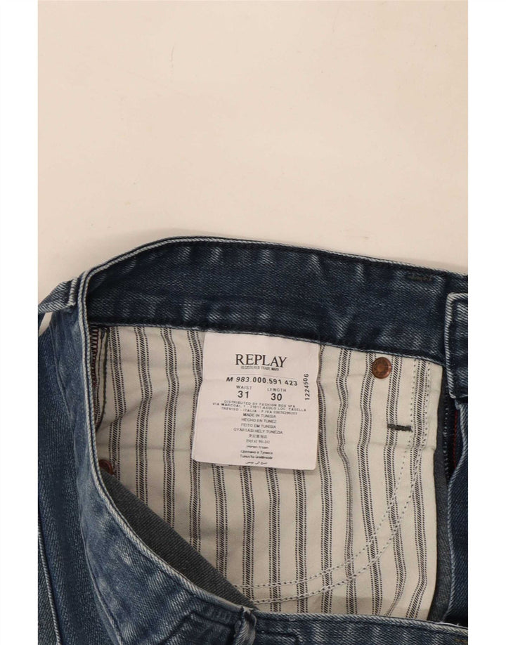 Replay Vaqueros rectos Waitom para hombre W31 L30 Algodón azul