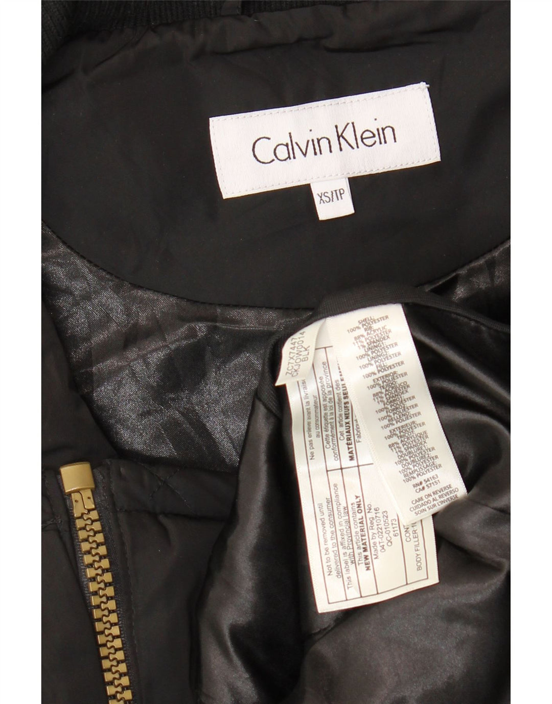Chaleco acolchado para mujer CALVIN KLEIN UK 6 XS Poliéster negro