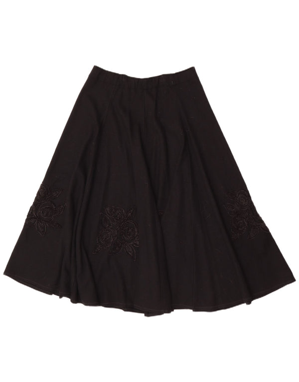 Mariella Burani Falda acampanada para mujer UK 12 Medium W28 Negro Floral