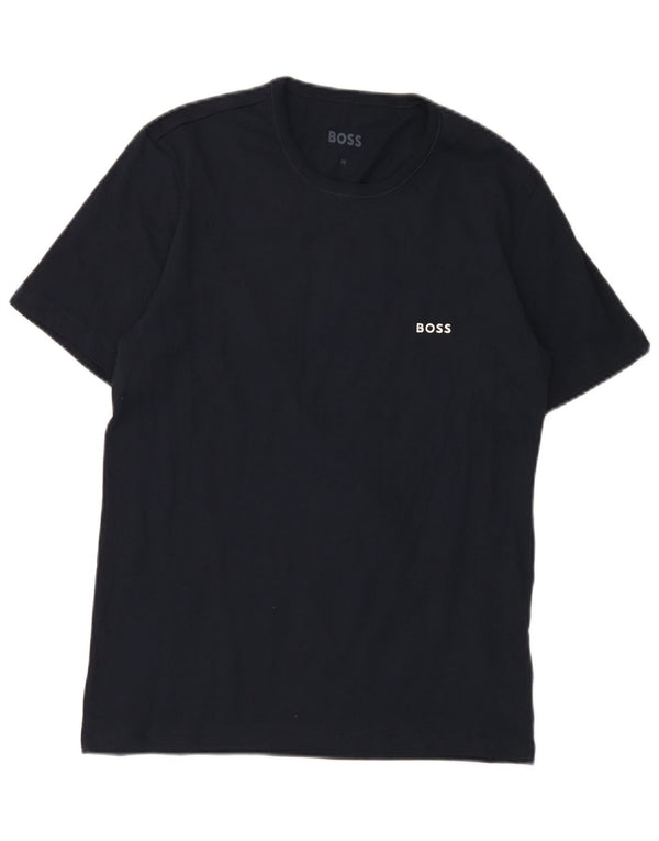 Hugo Boss Hombre Camiseta Top Medium Azul Marino Algodón