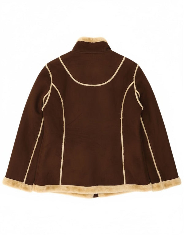 Vivien Caron Chaqueta de piel de oveja para mujer UK 46 Large Brown