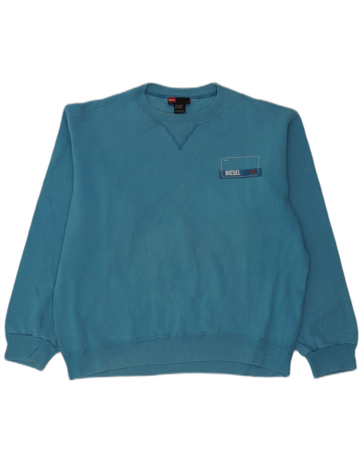 Diesel Hombre Sudadera Jumper Large Azul Algodón