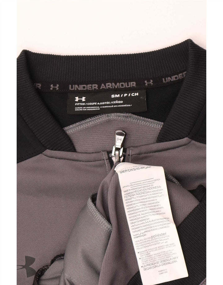 Under Armour Hombre Chándal Top Chaqueta Pequeña Gris Colorblock Poliéster