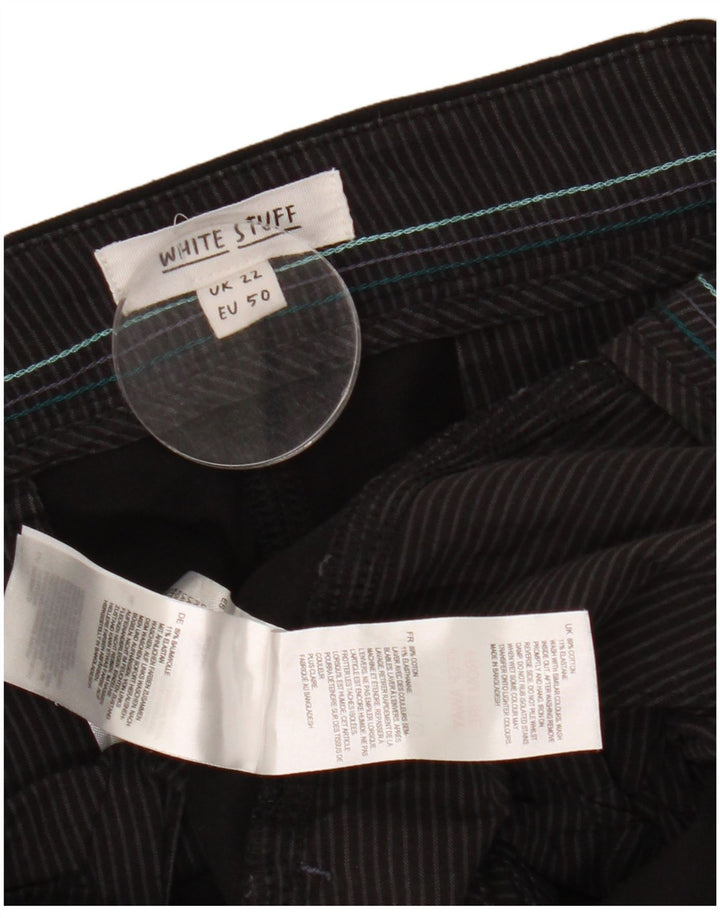 White Stuff Pantalones Capri para Mujer UK 22 3XL W44 L24 Algodón Negro