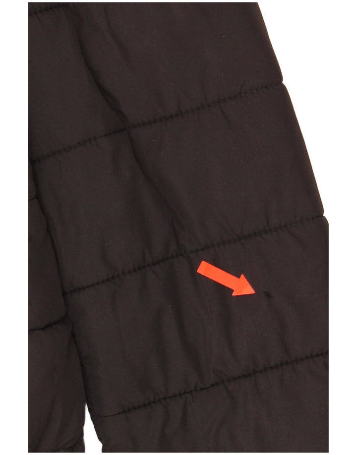 Champion Chaqueta Acolchada Con Capucha Para Mujer UK 10 Small Poliéster Negro
