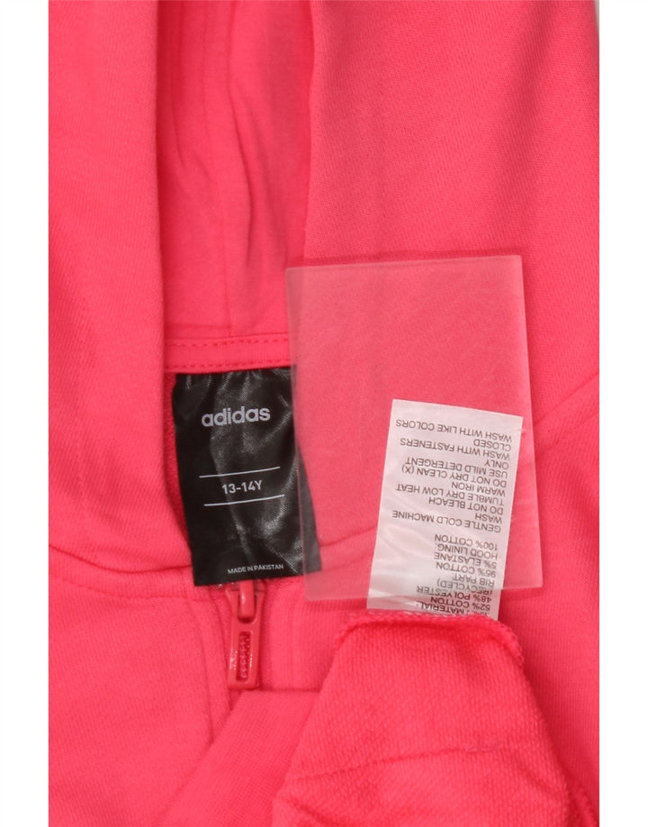 ADIDAS Sudadera con capucha y cremallera gráfica para niña 13-14 años Algodón rosa