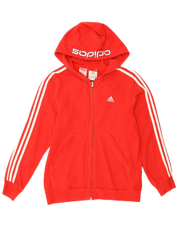 Adidas Sudadera con capucha y cremallera para niña 13-14 años Algodón rojo