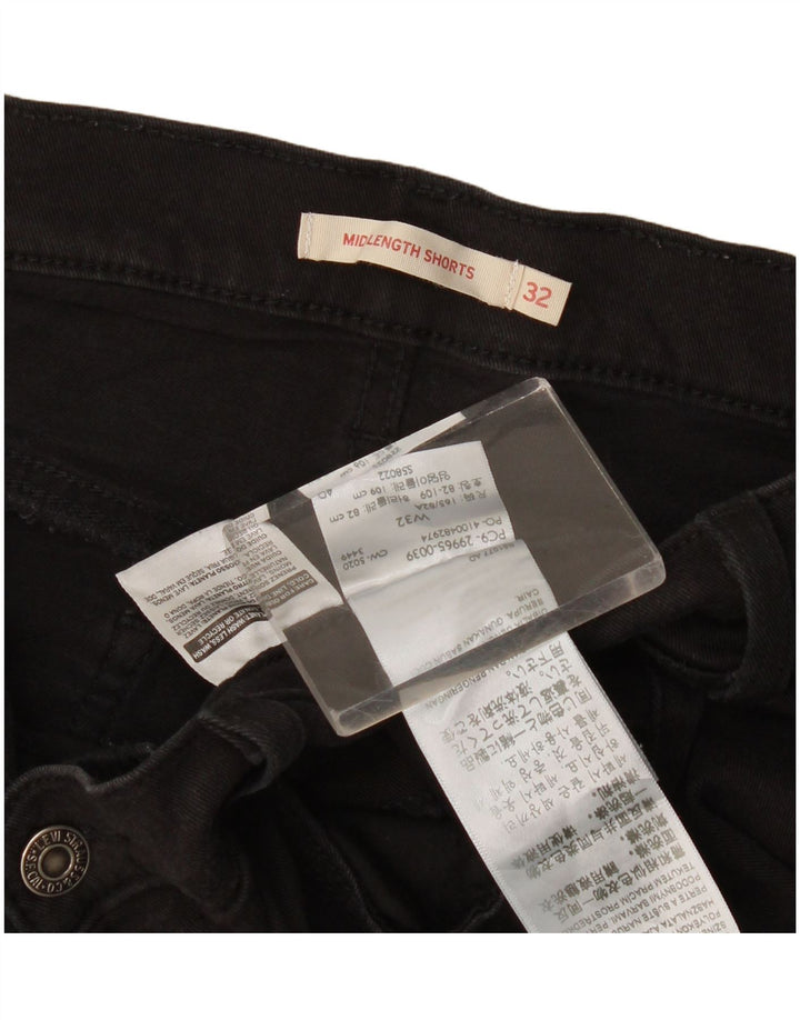 Levi's Pantalones cortos vaqueros de talle medio para mujer W32 Algodón negro grande