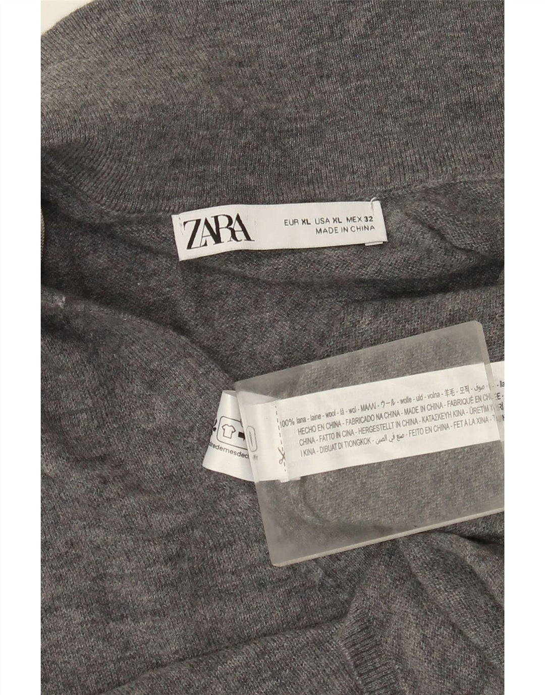 Zara Mujer Cárdigan Suéter ES 40 XL Lana Gris