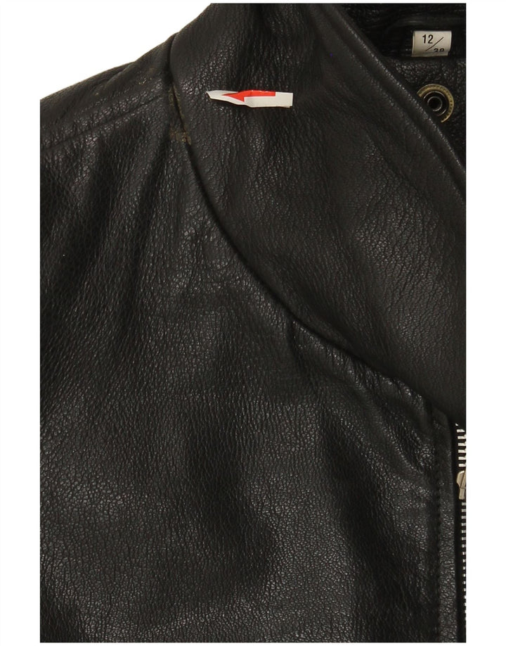 CLASSIC Chaqueta de cuero para mujer UK 12 Medium Black Leather