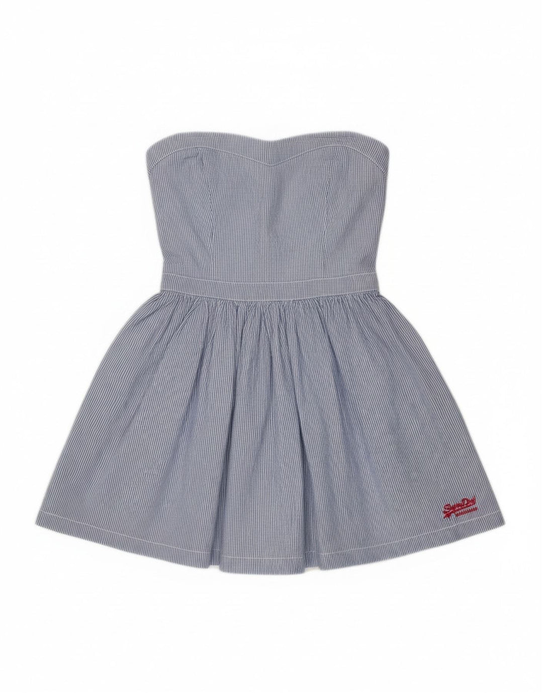 Superdry Mujer Túnica Sin Mangas Top UK 8 Small Azul Rayas Algodón