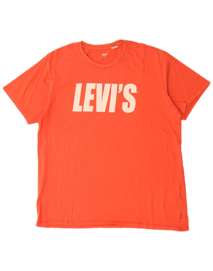LEVI'S Camiseta gráfica para hombre Top XL Algodón rojo