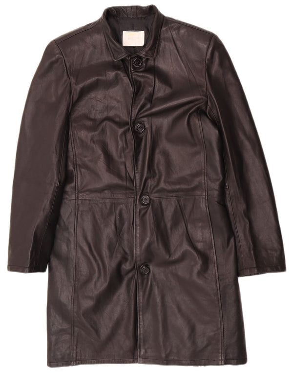 Barone Abrigo de cuero para hombre UK 36 Small Negro