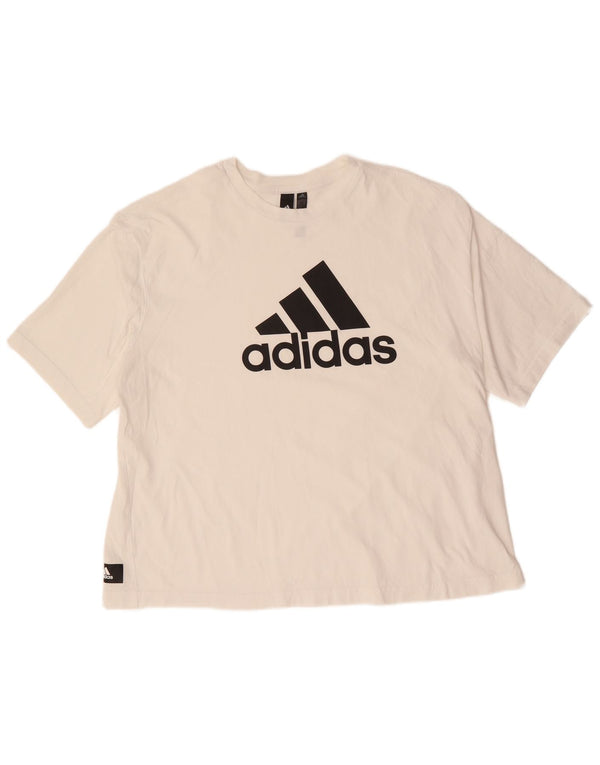 ADIDAS Camiseta con gráfico extragrande para mujer UK 20/22 XL Algodón blanco