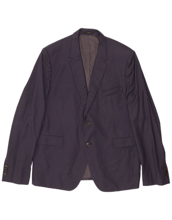Paul Smith Chaqueta tipo blazer de 2 botones para hombre IT 44 XS Lana a cuadros azul marino