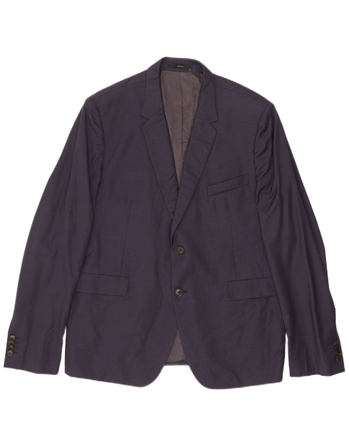 Paul Smith Chaqueta tipo blazer de 2 botones para hombre IT 44 XS Lana a cuadros azul marino