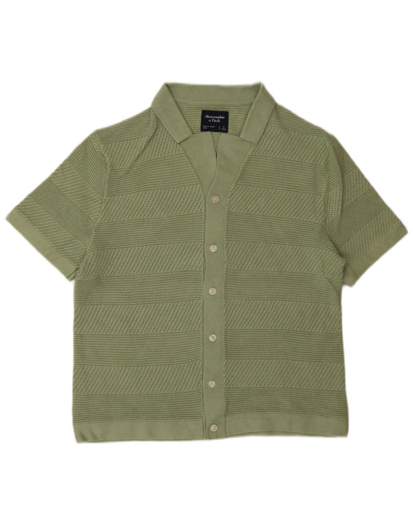 Abercrombie & Fitch Camisa De Punto De Manga Corta Para Hombre Verde Pequeño