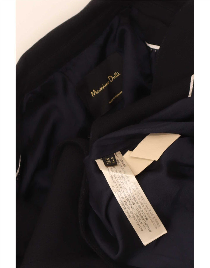 Massimo Dutti Chaqueta Blazer 1 Botón Mujer EU 40 Medio Azul Marino Viscosa
