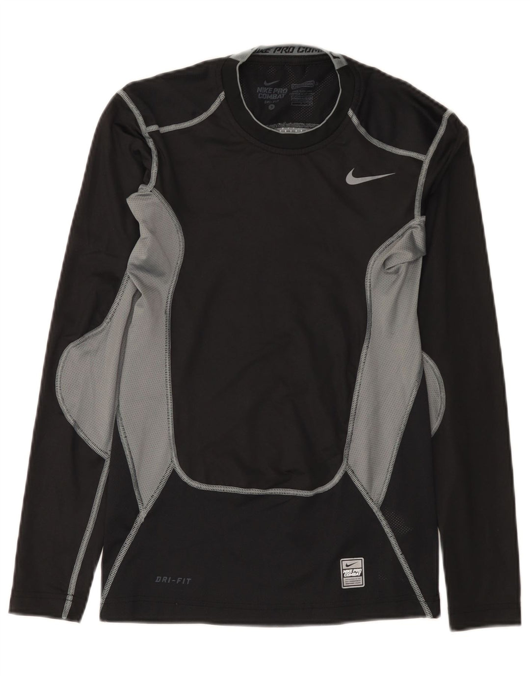 Nike - Camiseta Dri Fit para hombre, manga larga, poliéster color negro pequeño