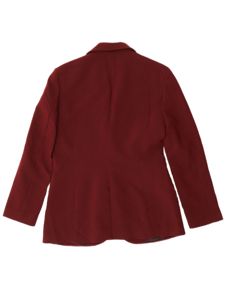 Zara Chaqueta Blazer De 2 Botones para Mujer UK 44 Poliéster Granate Medio