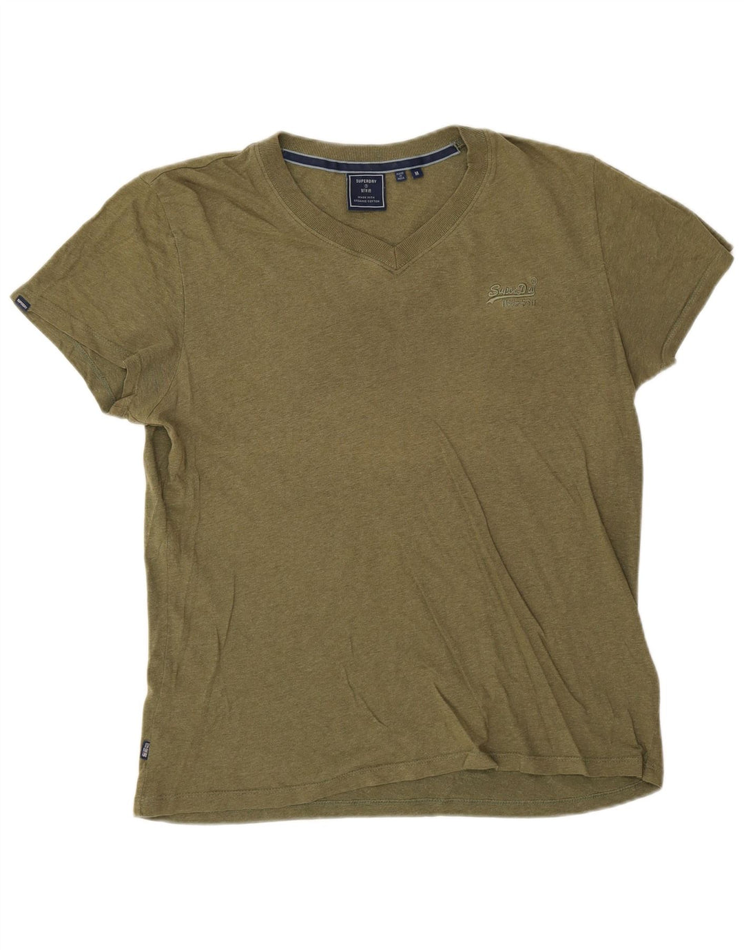 Superdry Camiseta para Hombre Top Medium Khaki Cotton