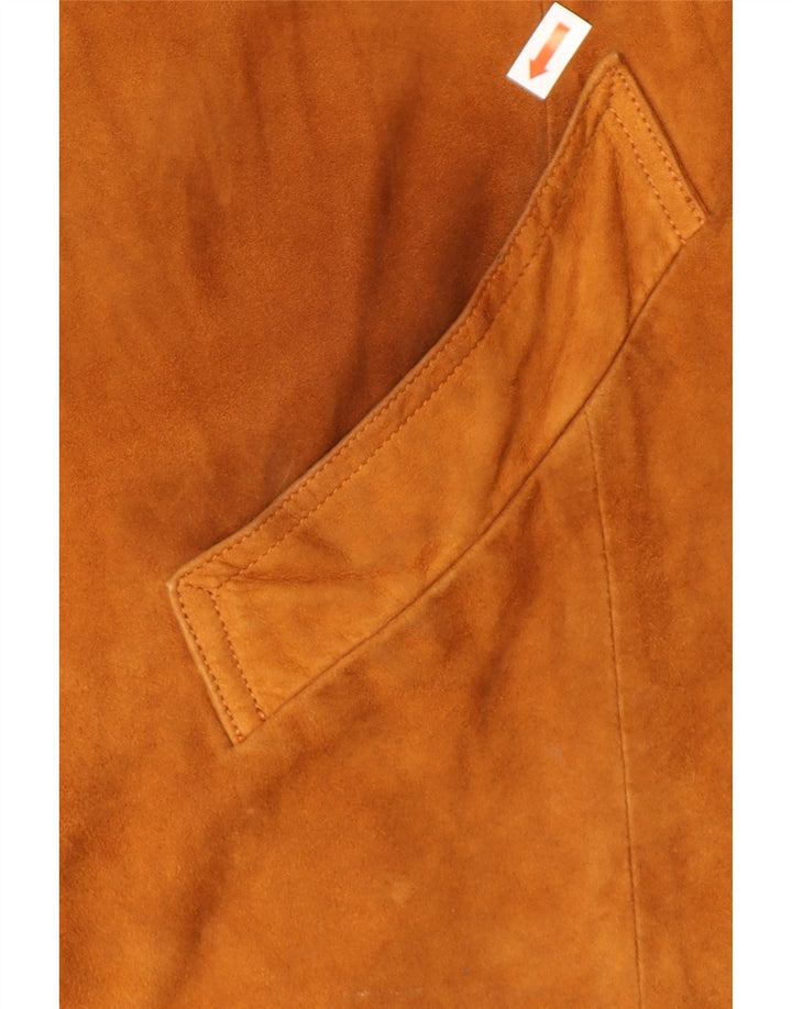 Vintage hombres ante chaqueta Reino Unido 40 cuero marrón grande