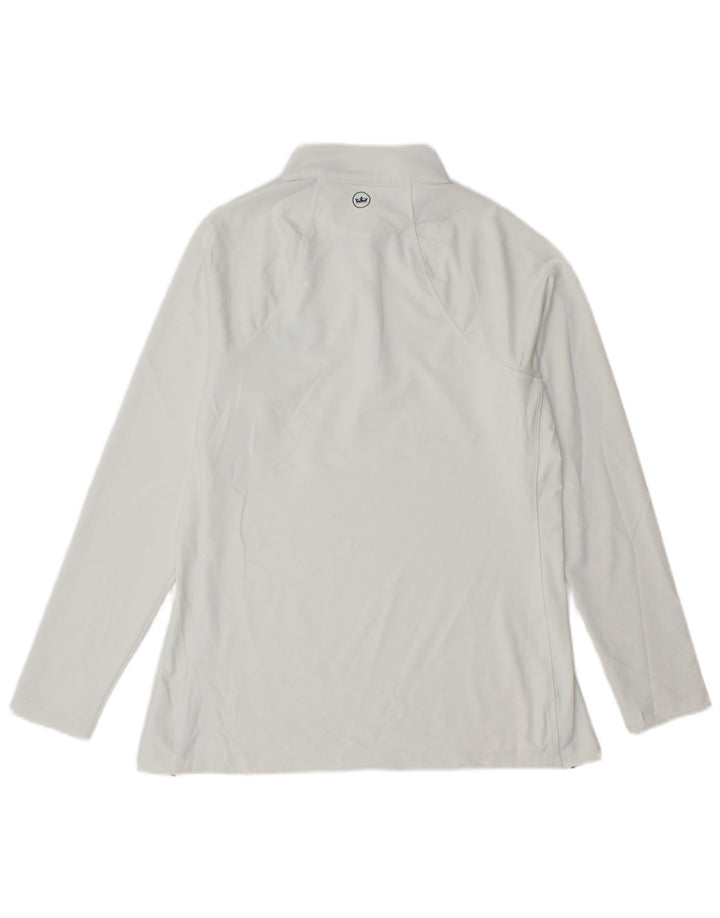 Peter Millar Top de chándal con cuello y cremallera para mujer Poliéster blanco mediano