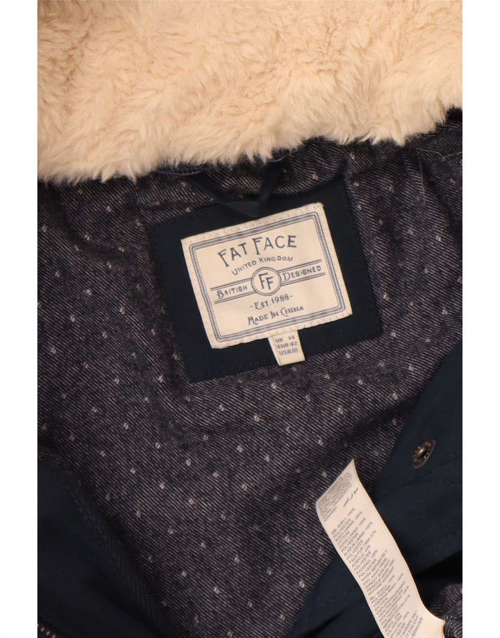 Chaqueta acolchada con capucha para mujer Fat Face UK 44 Grande Poliéster azul marino