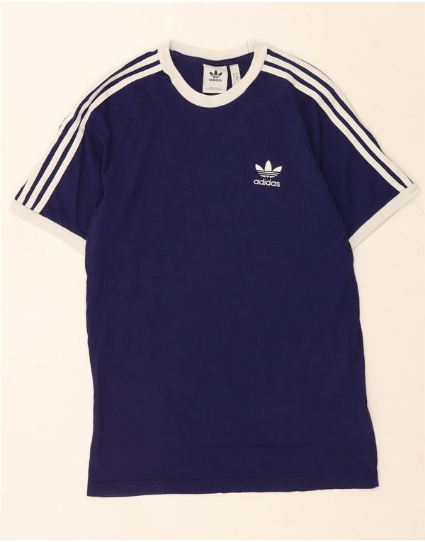 Adidas Hombre Camiseta Top Medium Azul Marino Colorblock Algodón