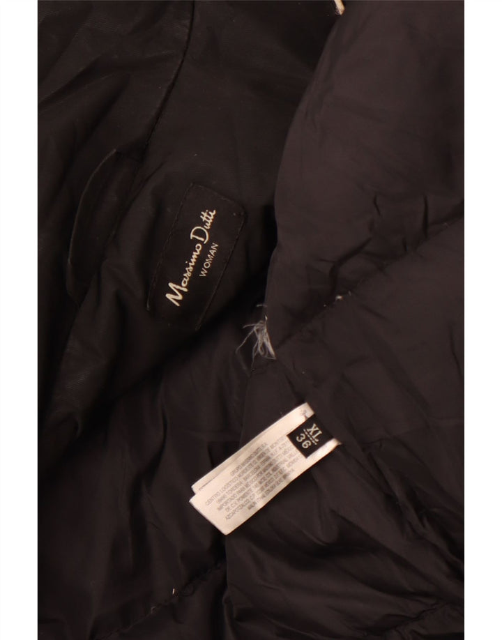 MASSIMO DUTTI Abrigo Acolchado Mujer ES 40 XL Negro Poliéster Invierno
