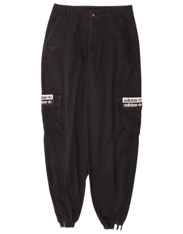 Adidas Pantalones cargo de cintura alta para mujer UK 8 Small W26 L27 Negro