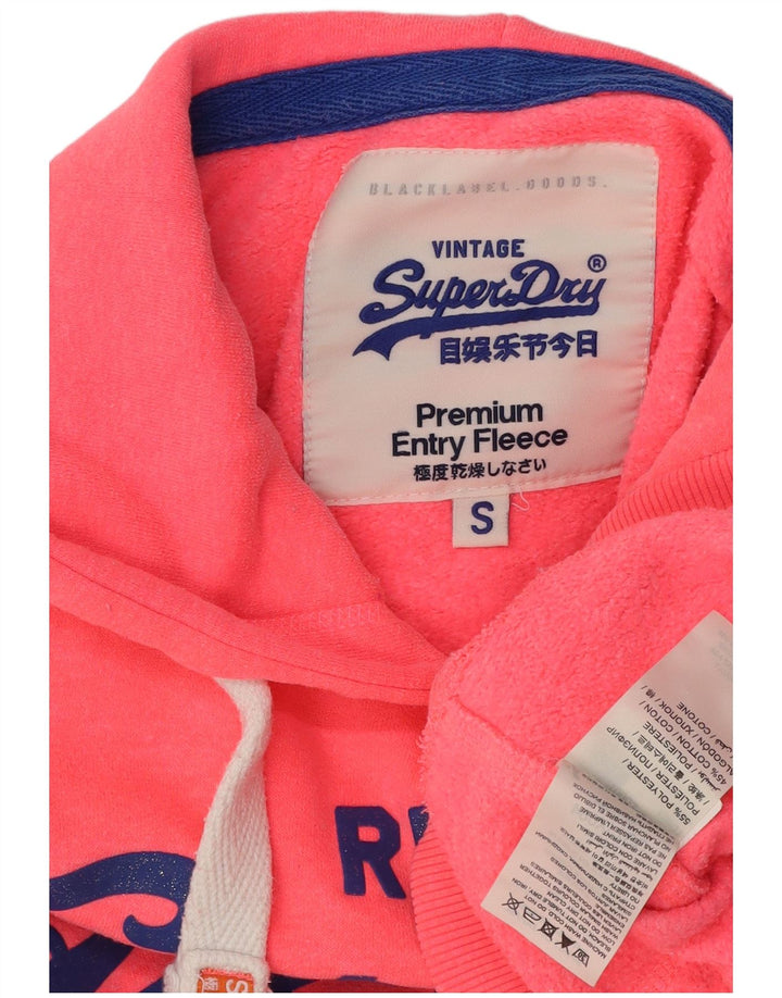 Superdry Jersey con capucha gráfica para mujer Reino Unido 10 Pequeño poliéster rosa